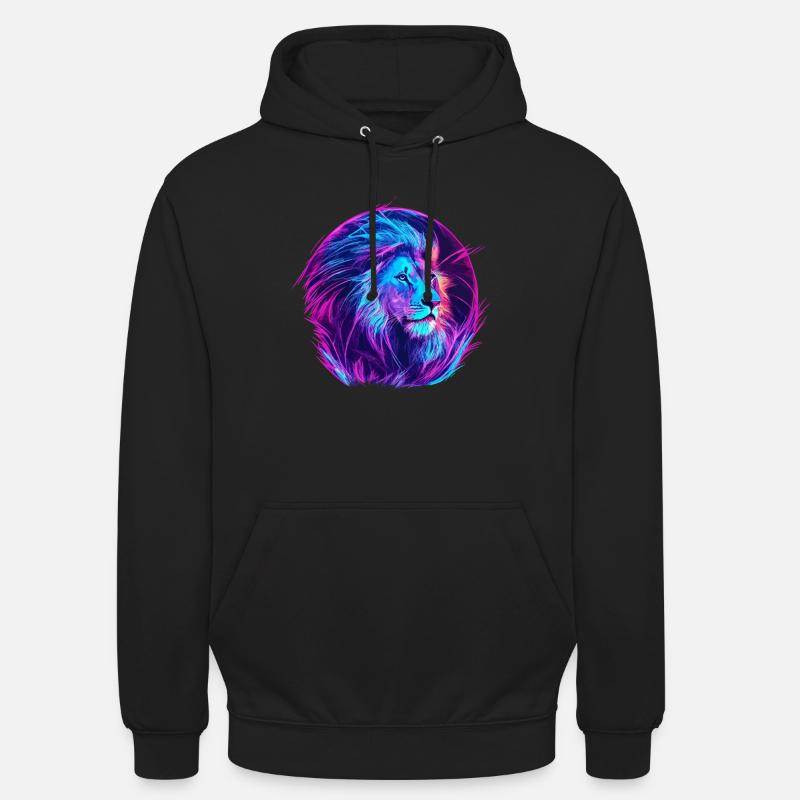 Lion Vaporwave EDM - Sweat-shirt à capuche unisexe - noir