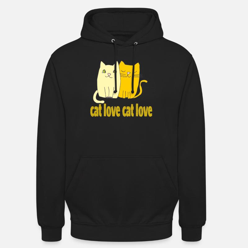 Amour de chat - Sweat-shirt à capuche unisexe - noir