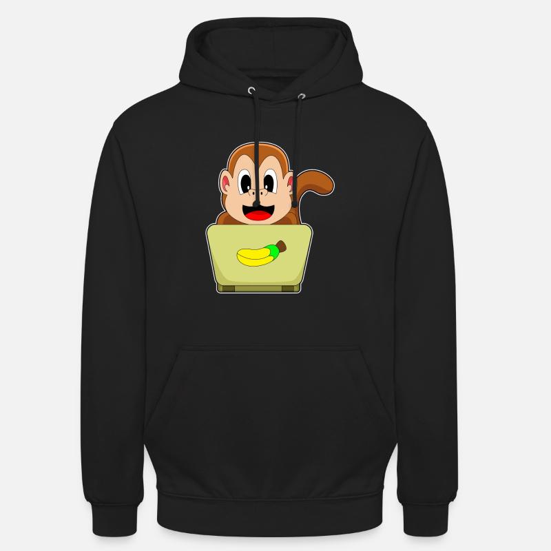 Monkey Laptop - Unisex Hoodie - black