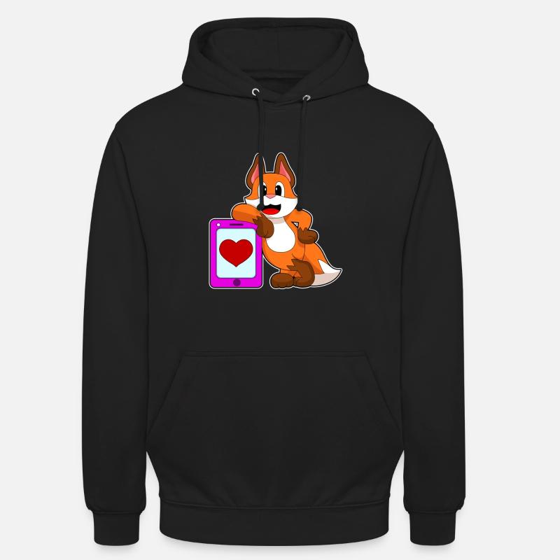 Fuchs Herz - Unisex Hoodie - Schwarz