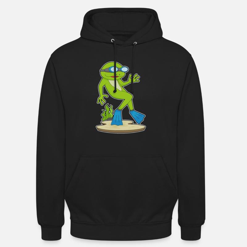 Plongeon de plongée de nage - Sweat-shirt à capuche unisexe - noir