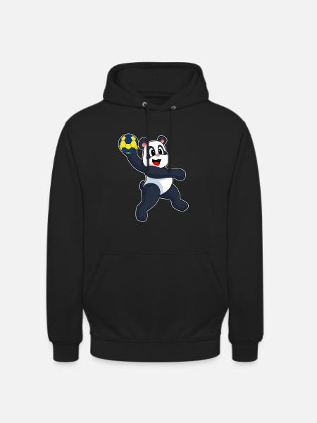 Panda Handball Player Handball - Unisex Hoodie - black
