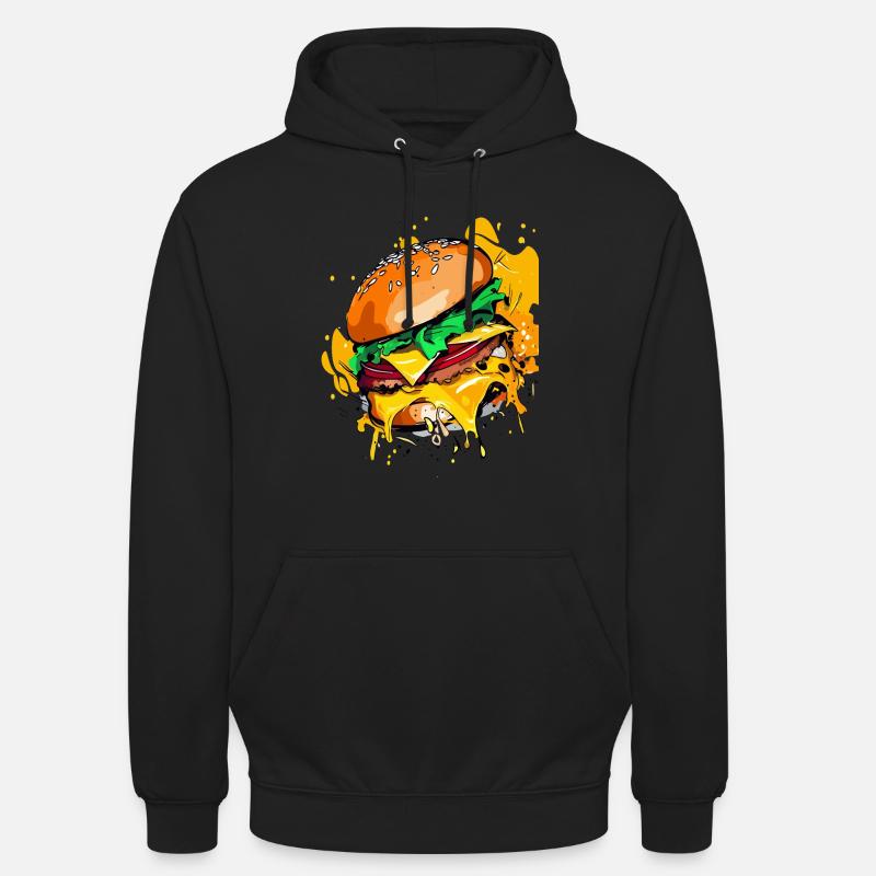 Burger au fromage supplémentaire Cheeseburge - Sweat-shirt à capuche unisexe - noir