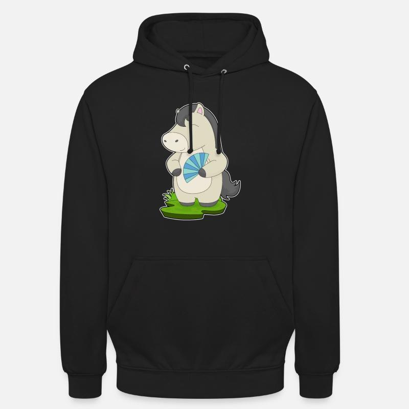 Pferd Handventilator - Unisex Hoodie - Schwarz