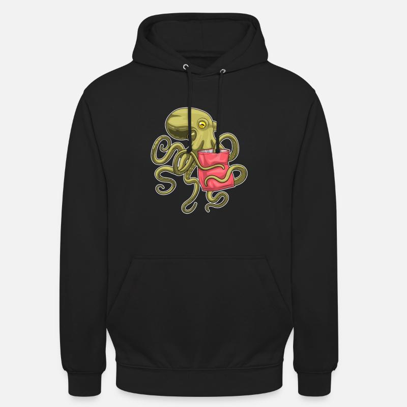 Sac de chips Octopus - Sweat-shirt à capuche unisexe - noir