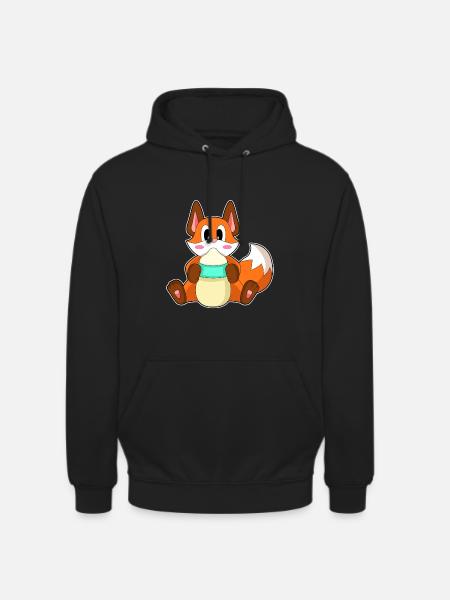 Fox Baby Milk Bottle - Unisex Hoodie - black