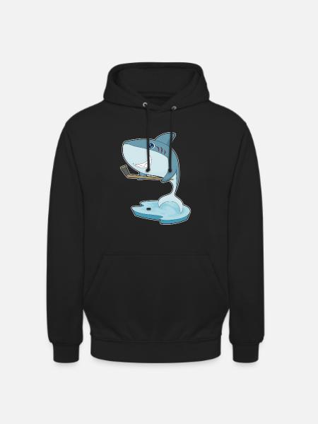 Hai Eishockey Eishockeyschläger - Unisex Hoodie - Schwarz