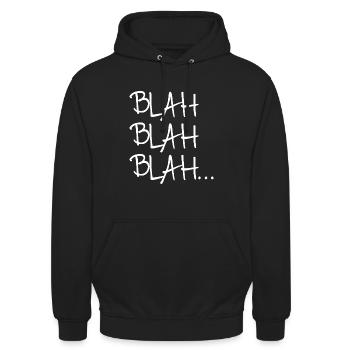 blah blah blah funny shirt - Unisex Hoodie - black - Front - Alina (178cm) & Michal (187cm)