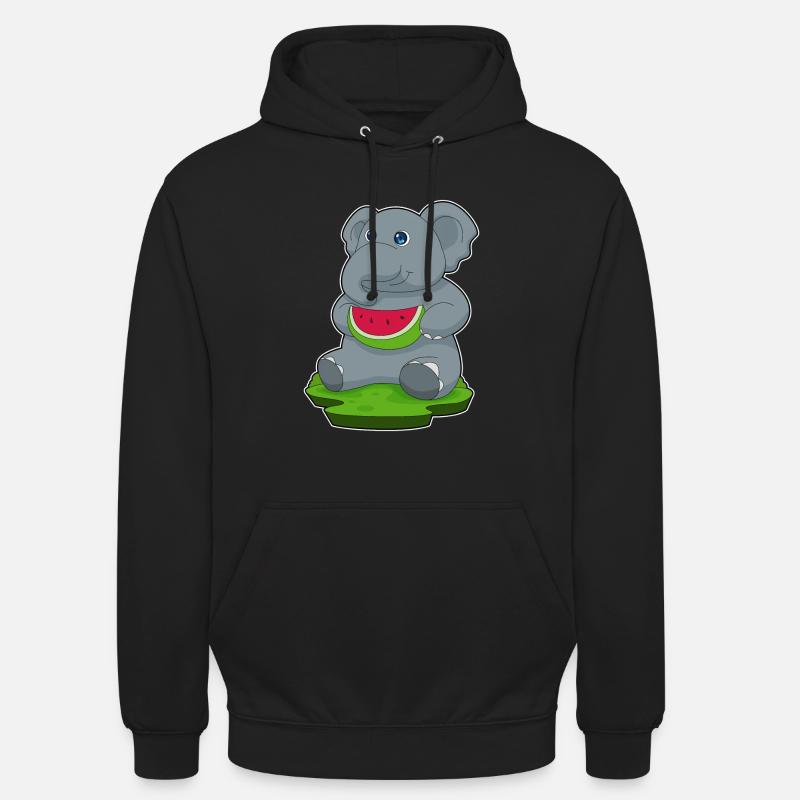 Pastèque éléphant - Sweat-shirt à capuche unisexe - noir