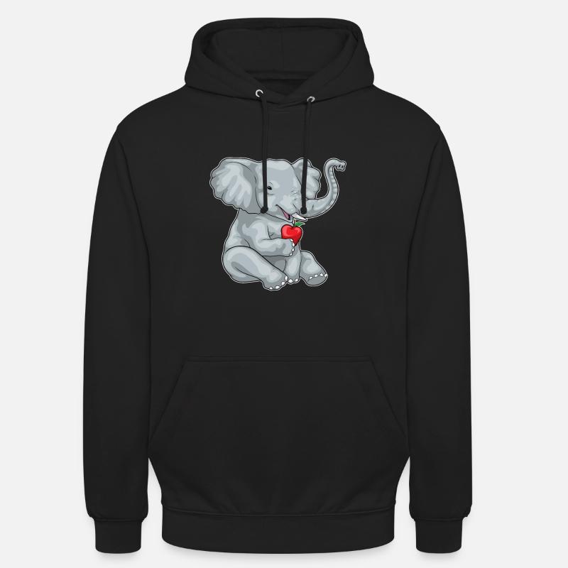 Éléphant Pomme Fruit - Sweat-shirt à capuche unisexe - noir