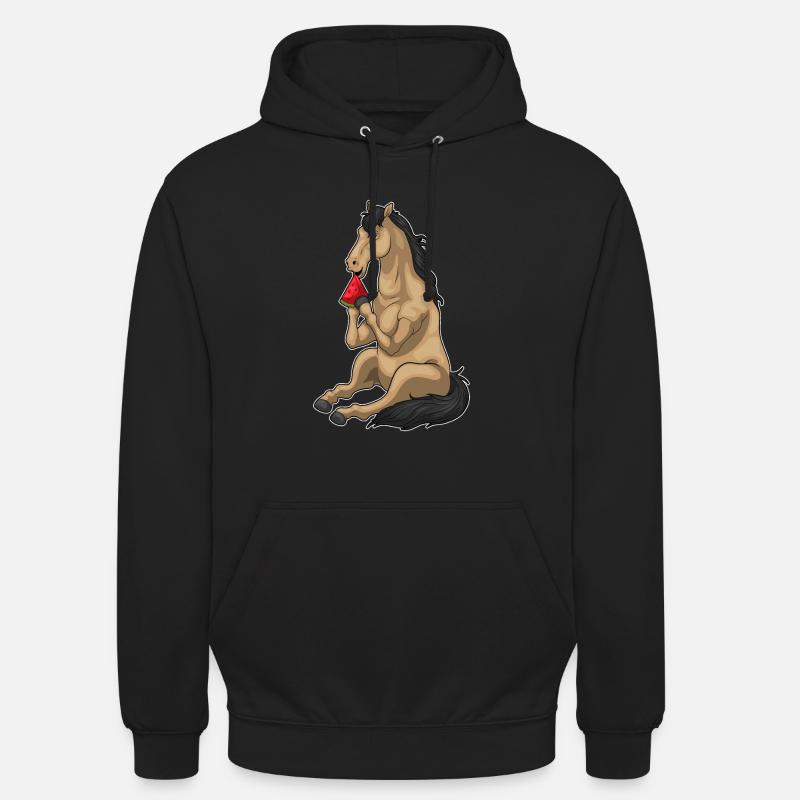 Pastèque cheval - Sweat-shirt à capuche unisexe - noir