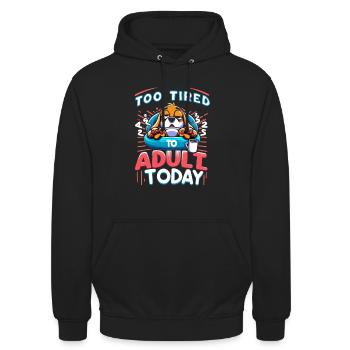 Chien trop fatigué - Sweat-shirt à capuche unisexe - noir - Devant - Alina (178cm) & Michal (187cm)