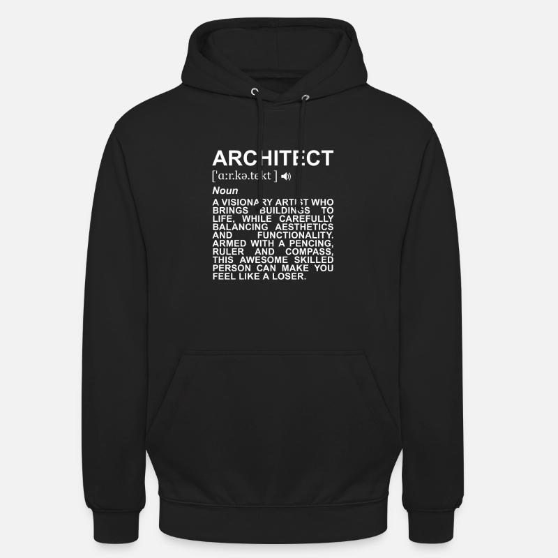 Définition de l’architecte - Sweat-shirt à capuche unisexe - noir