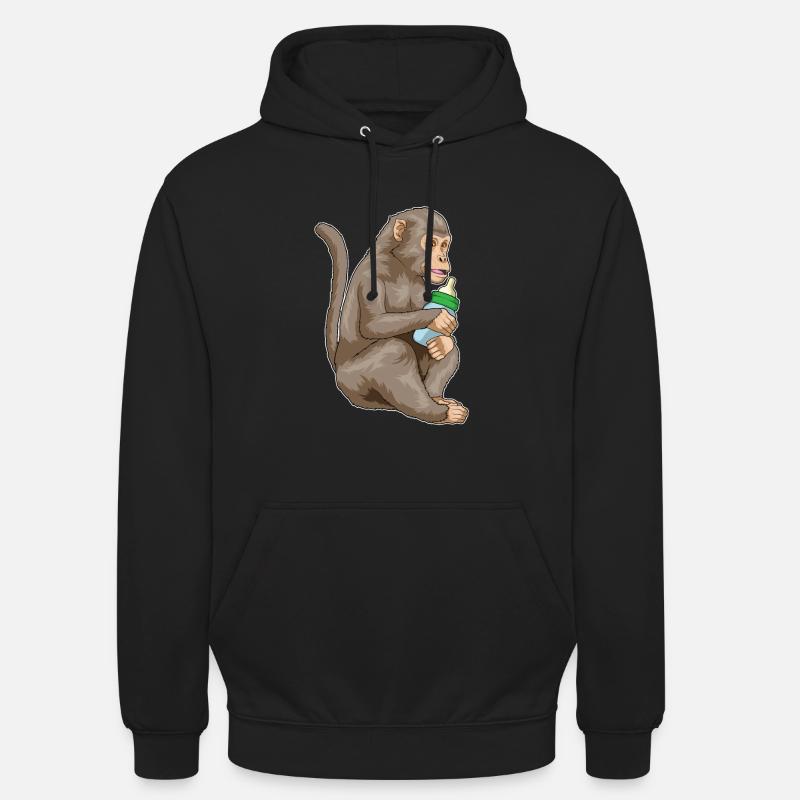 Biberon Monkey - Sweat-shirt à capuche unisexe - noir