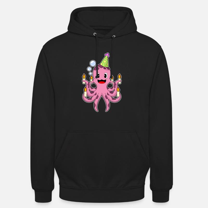 Bougies d’anniversaire Octopus - Sweat-shirt à capuche unisexe - noir
