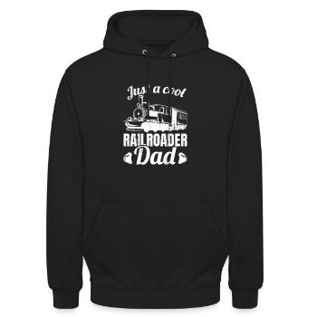 Eisenbahn Vater - Unisex Hoodie - Schwarz - Vorne - Alina (178cm) & Michal (187cm)
