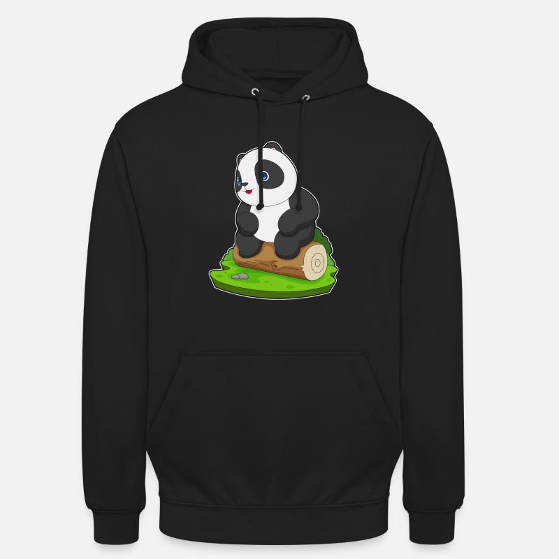 Panda Baumstamm - Unisex Hoodie - Schwarz