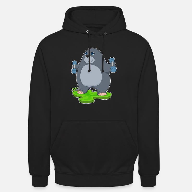 Bodybuilder Mole Haltères Bodybuilding - Sweat-shirt à capuche unisexe - noir