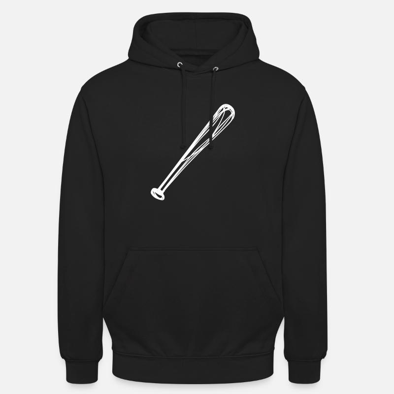 Dessin de batte de baseball - Sweat-shirt à capuche unisexe - noir
