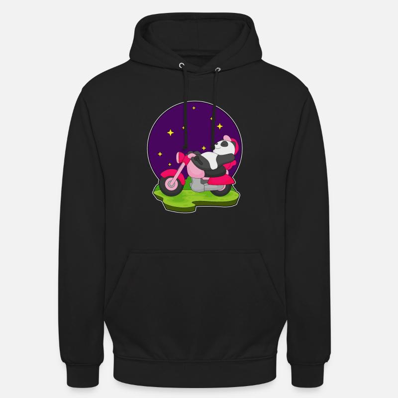 Moto Panda - Sweat-shirt à capuche unisexe - noir