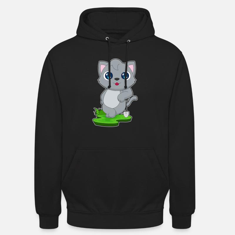 Katze Schaufel - Unisex Hoodie - Schwarz