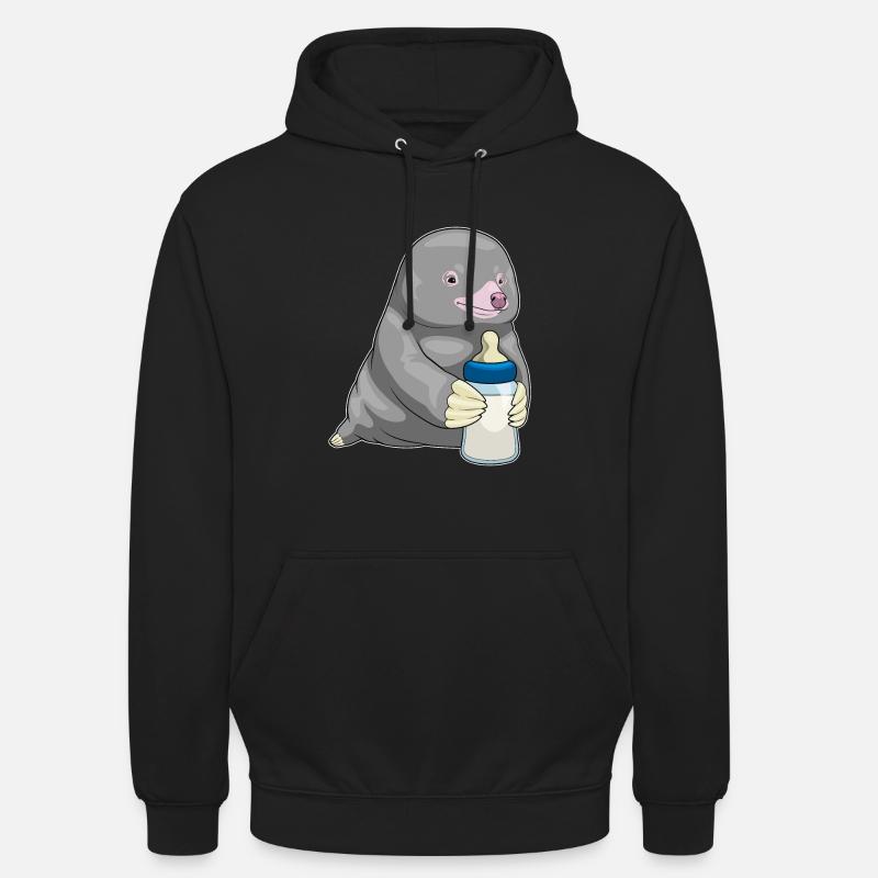 Mole Lait de biberon - Sweat-shirt à capuche unisexe - noir