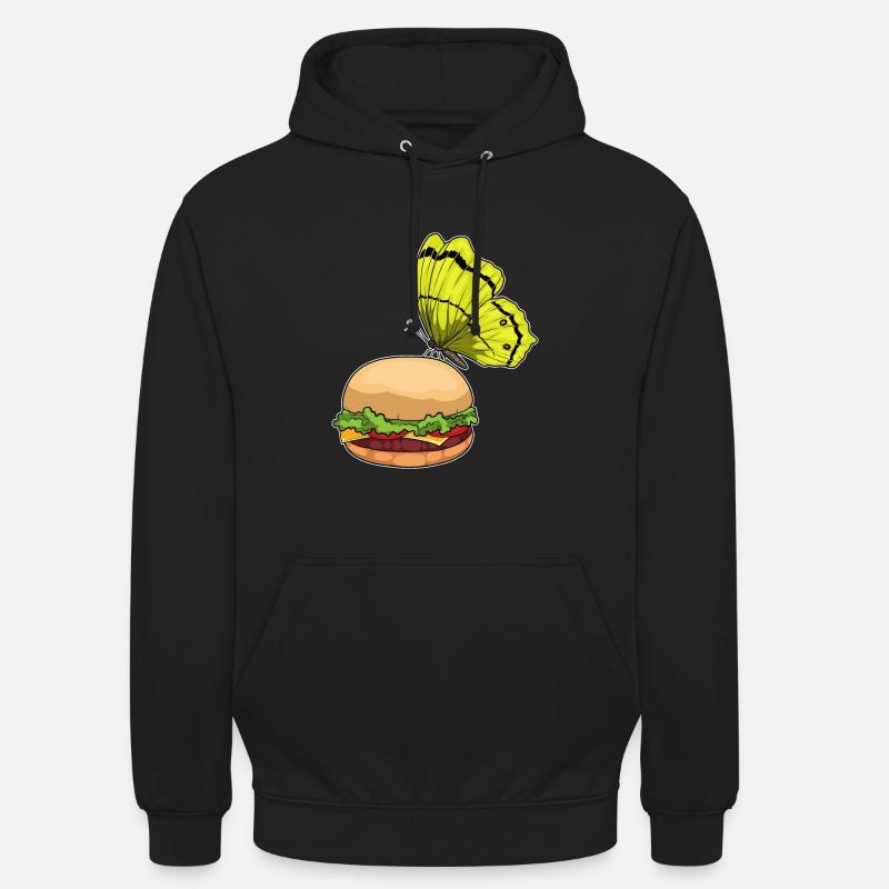 Burger papillon - Sweat-shirt à capuche unisexe - noir