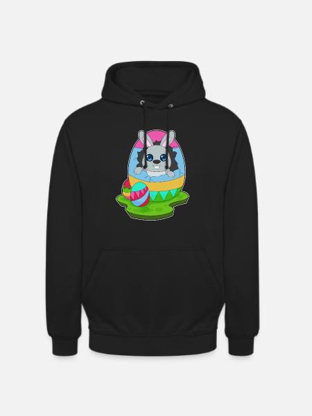 Bunny Easter Easter Egg - Unisex Hoodie - black