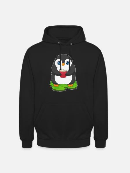 Pop-corn pingouin - Sweat-shirt à capuche unisexe - noir