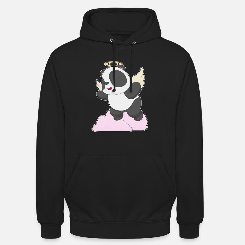 Panda Engel Engelsflügel - Unisex Hoodie - Schwarz
