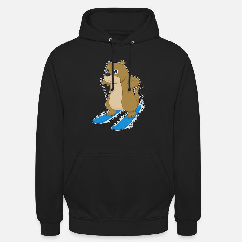 Otter Skier Ski - Sweat-shirt à capuche unisexe - noir