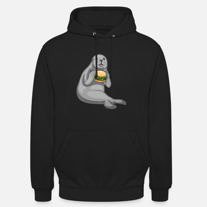 Burger de phoque - Sweat-shirt à capuche unisexe - noir