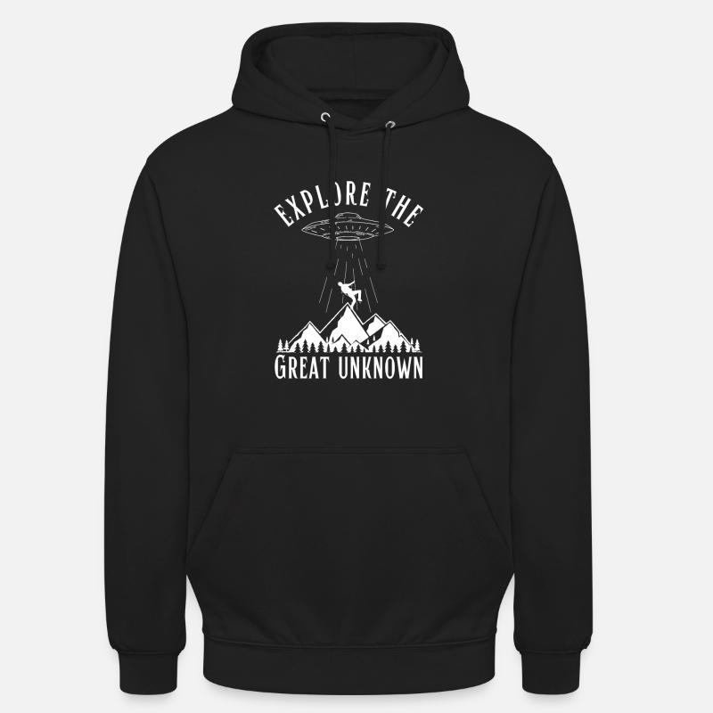 Explore the Great Unknown UFO Aliens - Unisex Hoodie - black