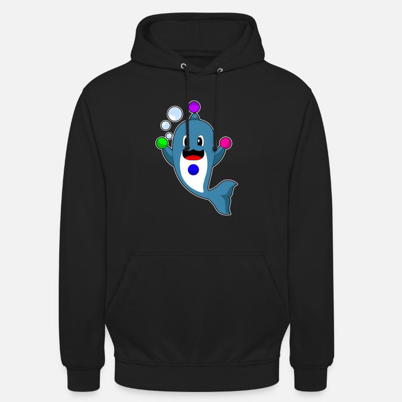 Dolphin juggler juggling - Unisex Hoodie - black