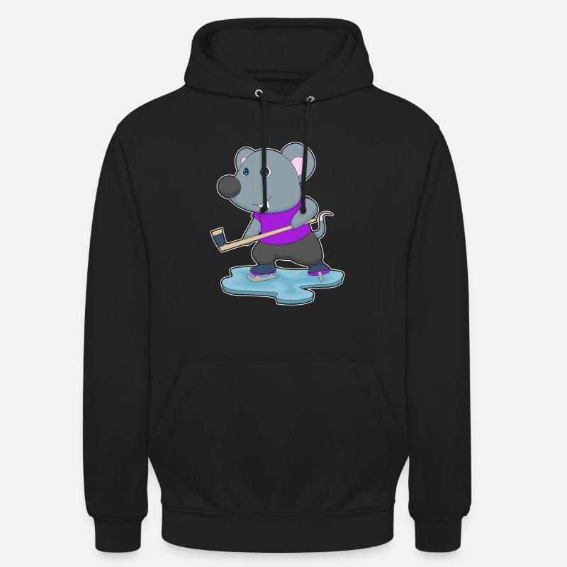 Maus Eishockey Eishockeyschläger - Unisex Hoodie - Schwarz