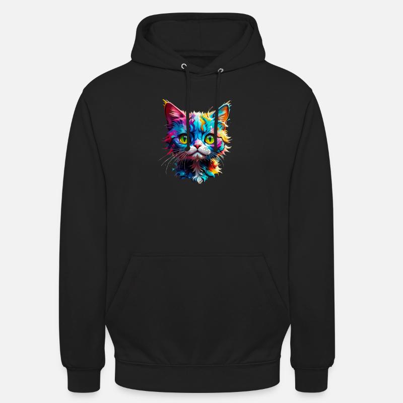 Vorsicht Katze - Unisex Hoodie - Schwarz