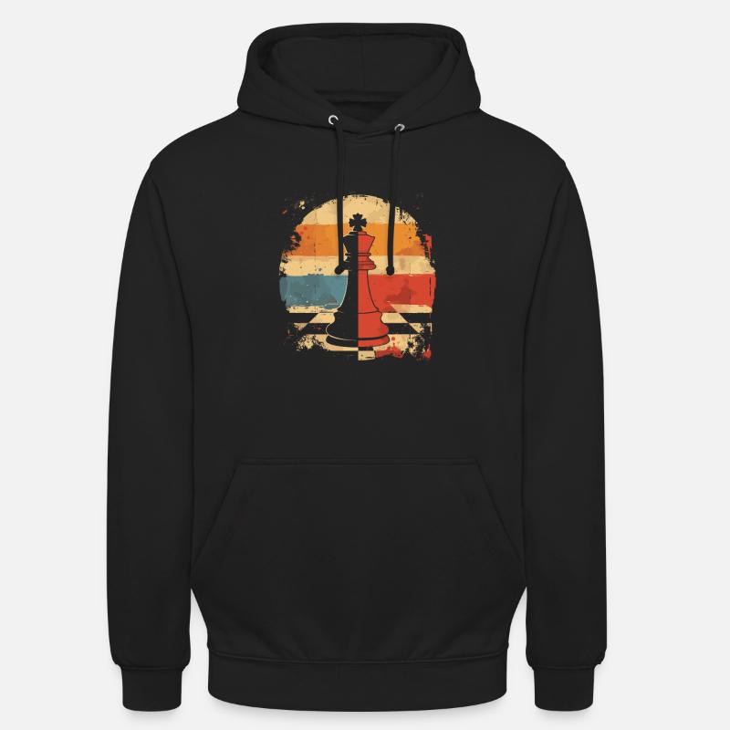 Pièce d’échecs Retrowave - Sweat-shirt à capuche unisexe - noir
