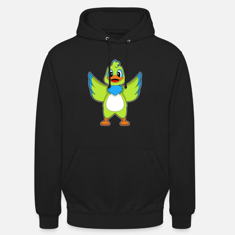 Perroquet canard - Sweat-shirt à capuche unisexe - noir