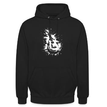 Ukulele Graffiti - Unisex Hoodie - Schwarz - Vorne - Alina (178cm) & Michal (187cm)