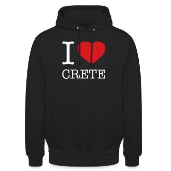 I LOVE CRETE Kreta - Unisex Hoodie - Schwarz - Vorne - Alina (178cm) & Michal (187cm)