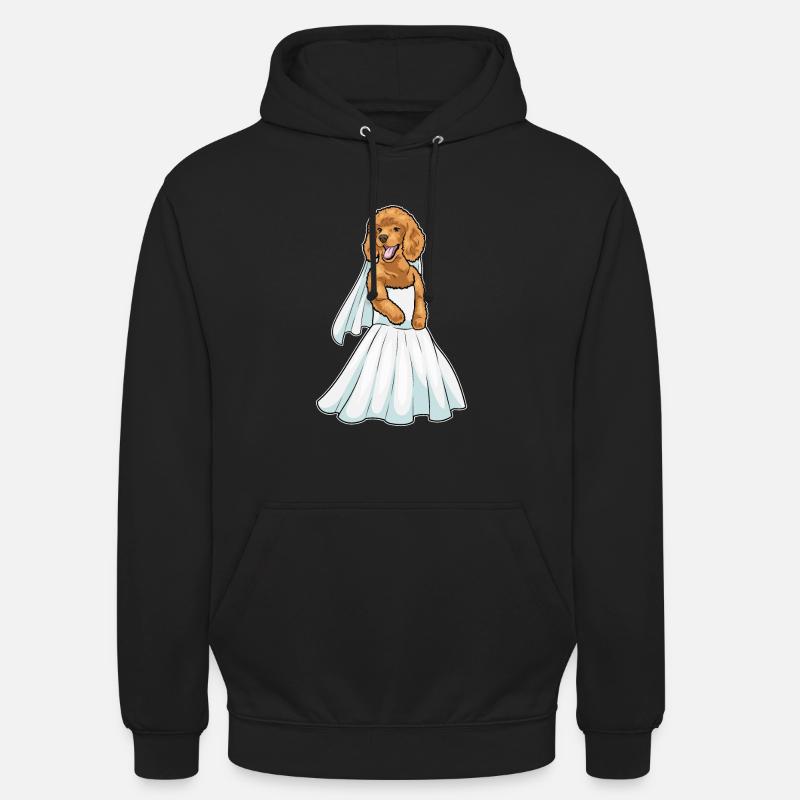 Robe de mariée caniche - Sweat-shirt à capuche unisexe - noir