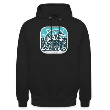 Walfisch - Unisex Hoodie - Schwarz - Vorne - Alina (178cm) & Michal (187cm)