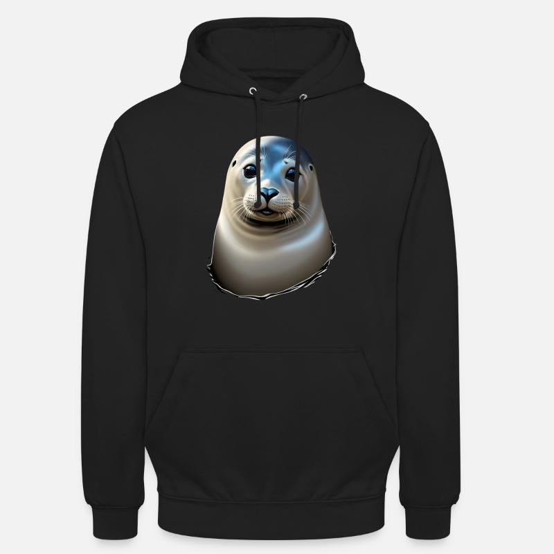 Schöne Robbe - Unisex Hoodie - Schwarz