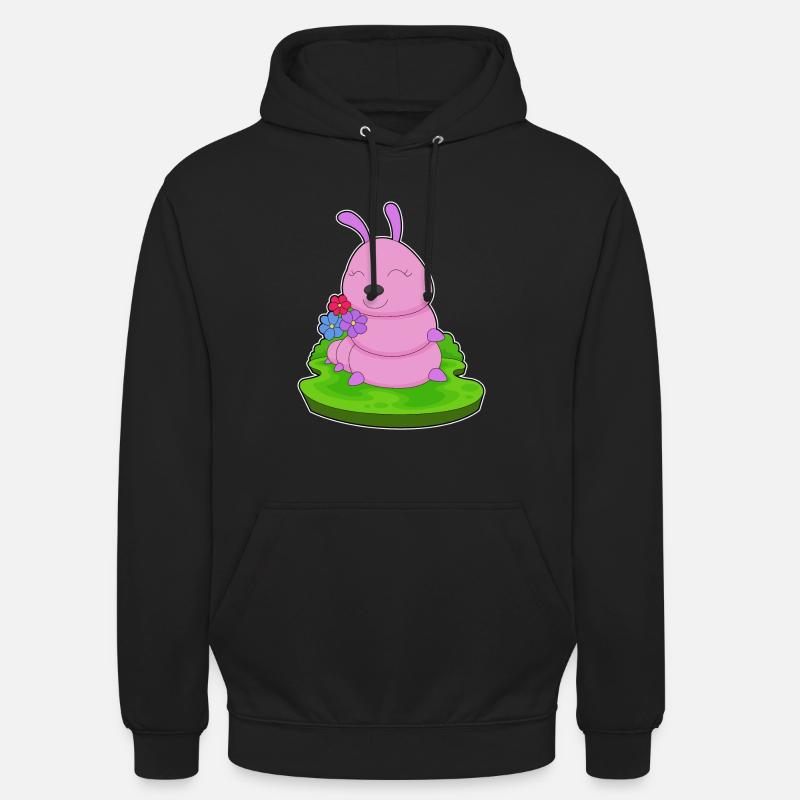 Fleurs de chenille - Sweat-shirt à capuche unisexe - noir