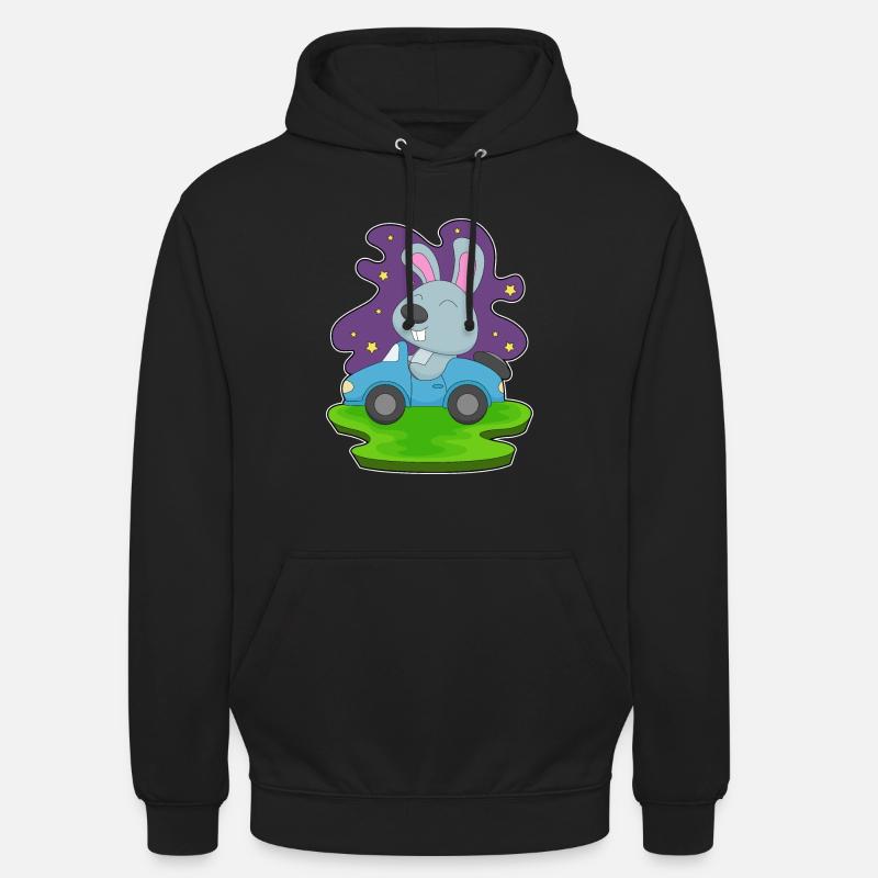 Hase Auto - Unisex Hoodie - Schwarz