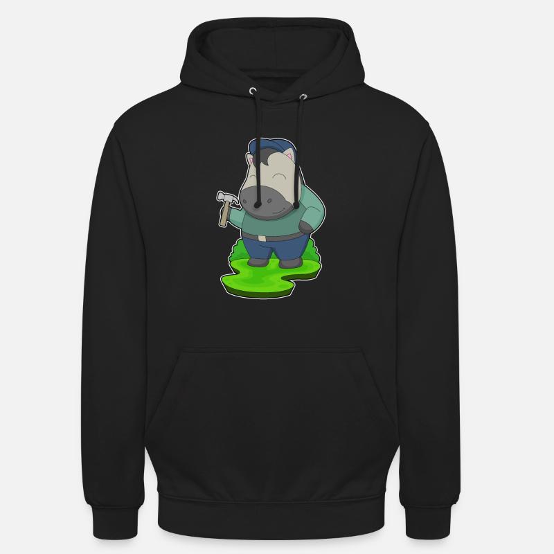 Cheval Artisan Marteau - Sweat-shirt à capuche unisexe - noir