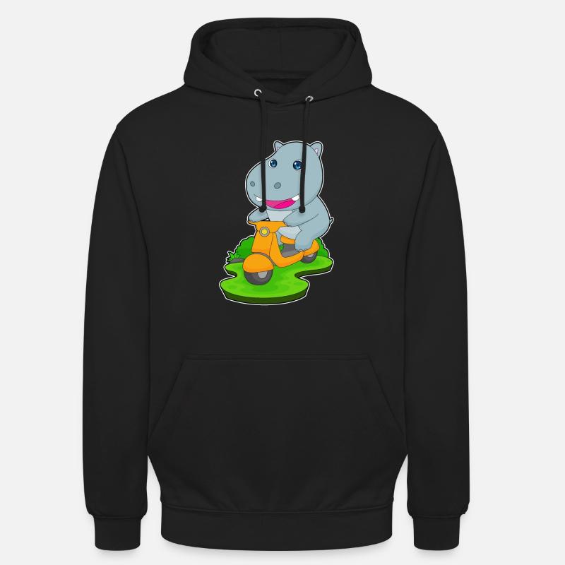 Hippo Scooter - Unisex Hoodie - black