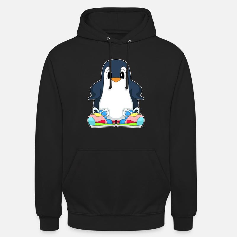Pinguin große Schuhe - Unisex Hoodie - Schwarz