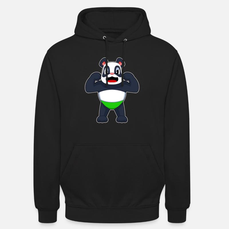 Panda Bodybuilder Musculation - Sweat-shirt à capuche unisexe - noir