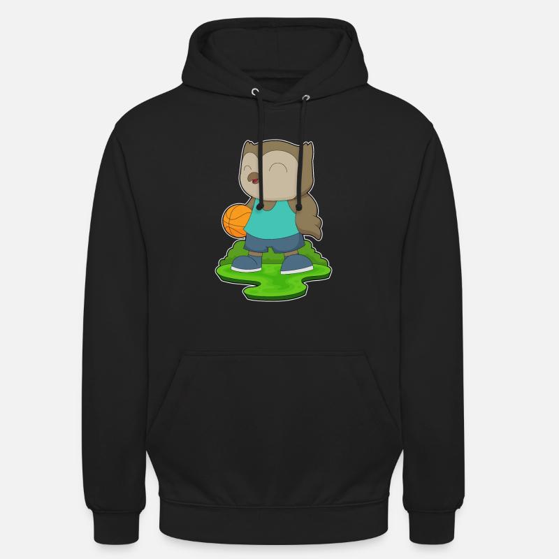 hibou basketteur basketteur basket-ball - Sweat-shirt à capuche unisexe - noir